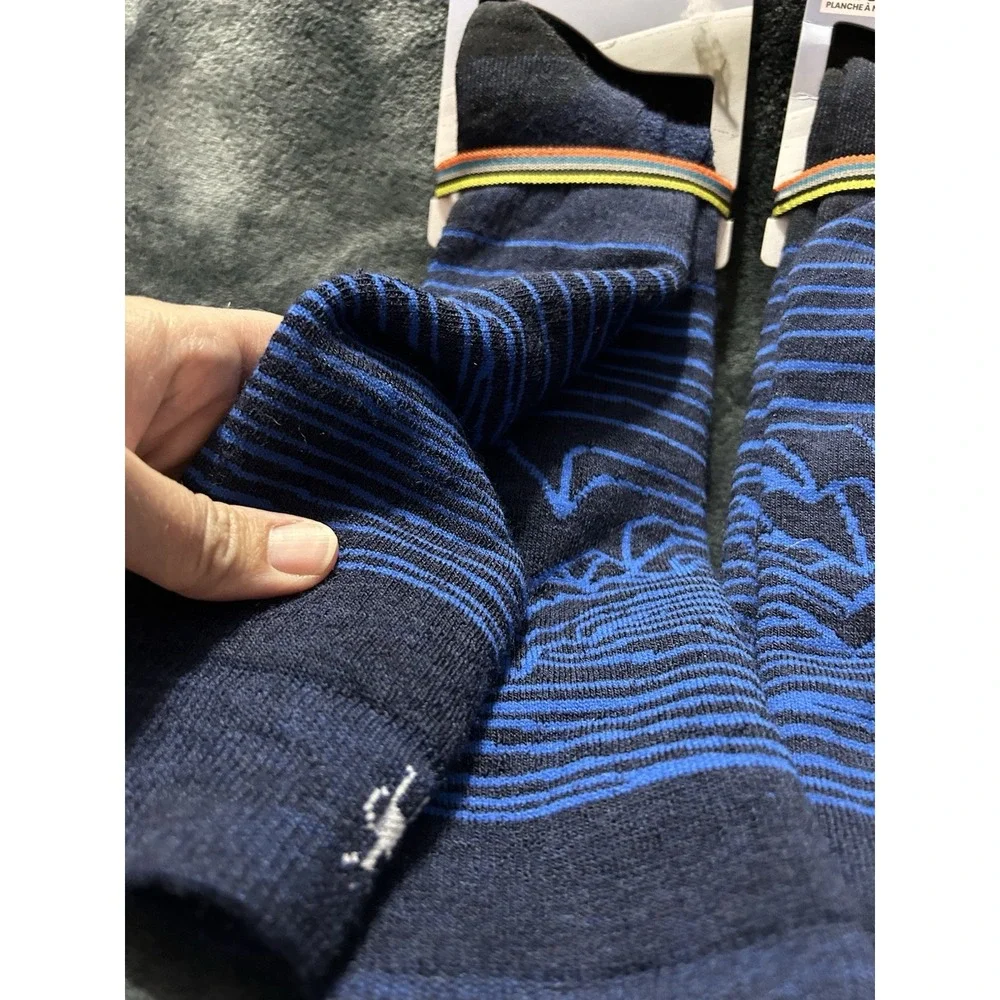 Smartwool Snowboard Lot of 2 Deep Navy Unisex Large Over The Calf Socks (E7)